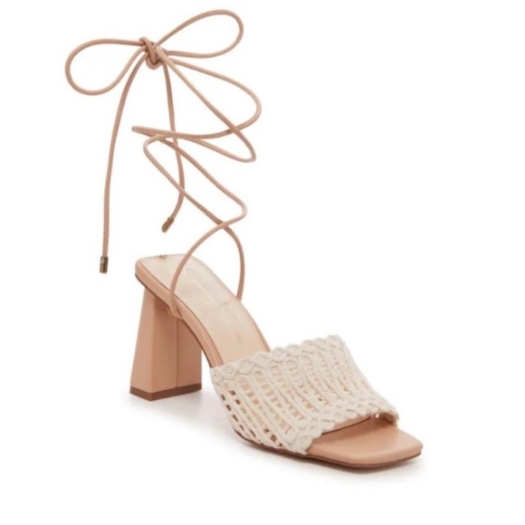 Jessica Simpson Beige Woven Lace-up Sandals - Picture 7 of 7